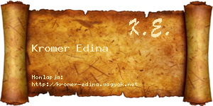 Kromer Edina névjegykártya